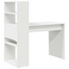 vidaXL Desk with Shelf White 113 x 54 x 120 cm Engineered Wood