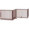 vidaXL Dog Gate with Door Foldable 8 Panels Brown 640 cm Poplar Wood