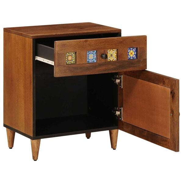 vidaXL Bedside Cabinet Brown 50 x 33 x 60 cm Solid Mango Wood