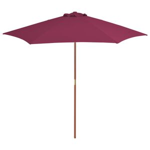 vidaXL Garden Parasol with Wooden Pole 270 cm Bordeaux Red