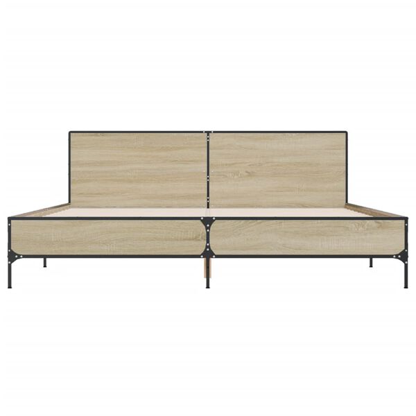vidaXL Bed Frame without Mattress Sonoma Oak 180x200 cm Super King