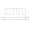 vidaXL Metal Bed Frame without Mattress with Footboard White 183x213cm