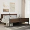 vidaXL Metal Bed Frame without Mattress Brown Oak 160x200 cm