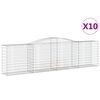 vidaXL Arched Gabion Baskets 10 pcs 400x50x100/120 cm Galvanised Iron