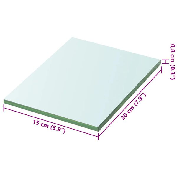 vidaXL Shelf Panel Glass Clear 20x15 cm