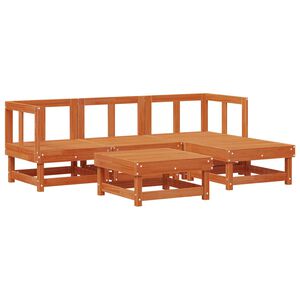 vidaXL Garden Lounge Set 5 pcs Wax Brown Solid Pine Wood