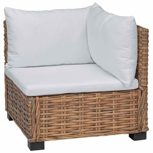 vidaXL Corner Sofa with Cushions GENDT Natural Rattan Natural