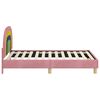 vidaXL Children's Bed Frame with Headboard Pink 80 x 160 cm Velvet