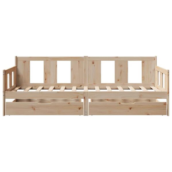 vidaXL Daybed with Drawers without Mattress 90x200 cm Solid Wood