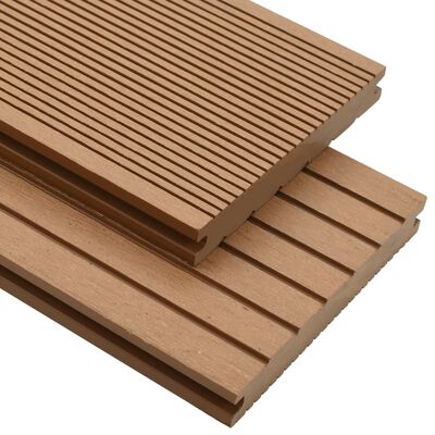 vidaXL WPC Solid Decking Boards with Accessories 10 m² 2.2 m Teak