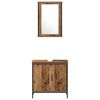 vidaXL Bathroom Vanity Units with Shelf 3 pcs Brown Engineered wood