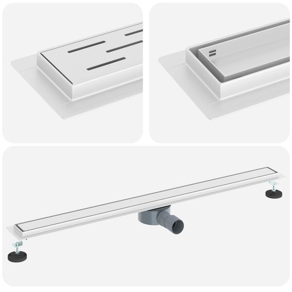 vidaXL Shower Drain 2-in-1 with 360&deg; Siphon Silver 100 cm