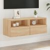 vidaXL TV Wall Cabinet Sonoma Oak 80x30x30 cm Engineered Wood