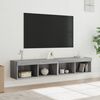 vidaXL TV Cabinets with LED Lights 2 pcs Grey Sonoma 80x30x30 cm