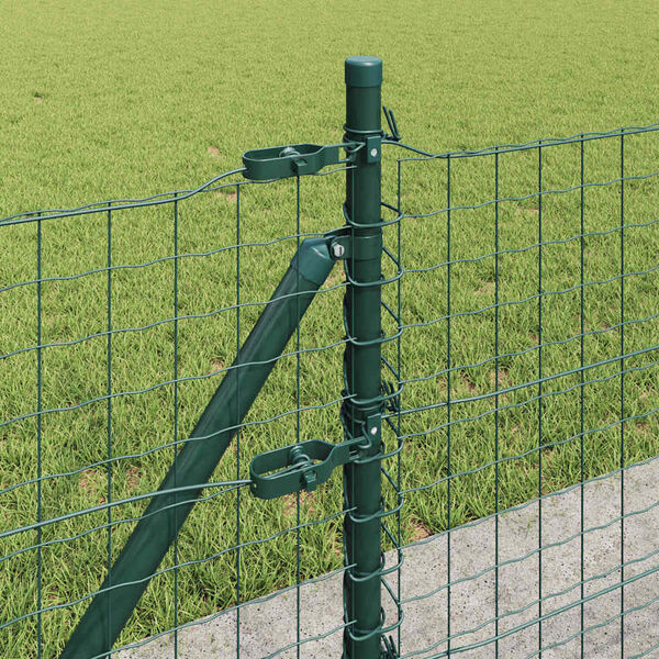 vidaXL Fence Post 7 pcs Green Steel