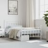 vidaXL Metal Bed Frame without Mattress with Footboard White 100x200cm