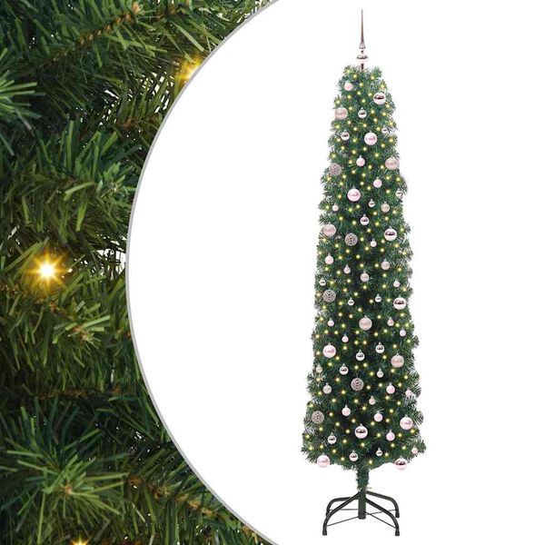 vidaXL Artificial Christmas Tree with 300 LEDs with Stand Green 240 cm