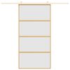 vidaXL Sliding Door Gold 102.5x205 cm Frosted ESG Glass and Aluminium