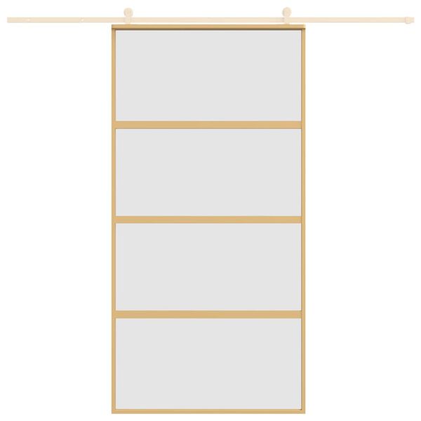 vidaXL Sliding Door Gold 102.5x205 cm Frosted ESG Glass and Aluminium