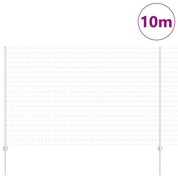 vidaXL Fence with Post Silver 1.5 x 10 m Steel
