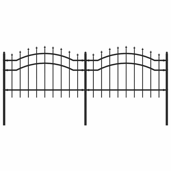 vidaXL Garden Fence Woerden with Spear Top Black 240x75 cm Steel