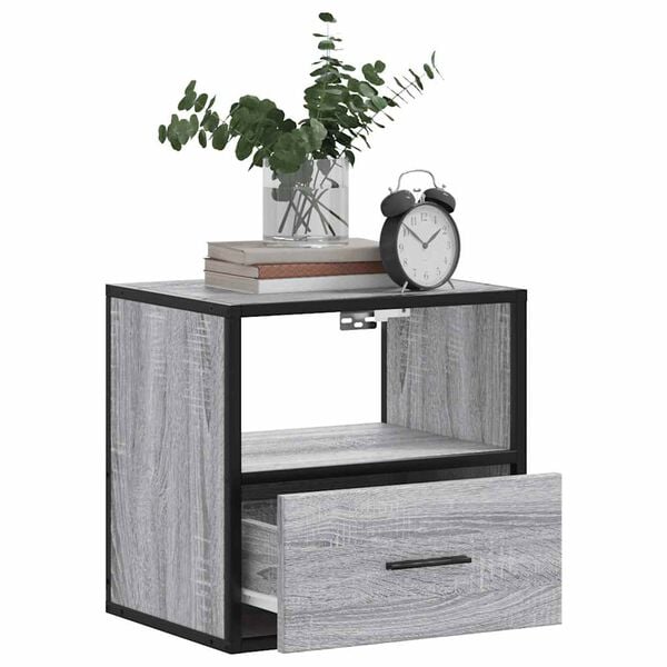 vidaXL Wall-mounted Bedside Cabinet Grey Sonoma 40x31x39.5 cm