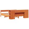 vidaXL Bookcase Bed without Mattress Wax Brown 200x200cm Solid Wood Pine