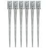 vidaXL Ground Spikes 6 pcs Silver 9x9x90 cm Galvanised Steel