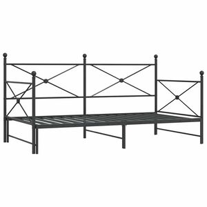 vidaXL Daybed with Trundle without Mattress Black 107x203 cm Steel
