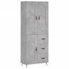 vidaXL Highboard Concrete Grey 69,5x34x180 cm Engineered Wood