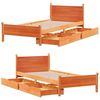 vidaXL Bed Frame without Mattress Wax Brown 90x200 cm Solid Wood Pine