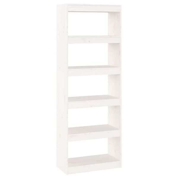 vidaXL Book Cabinet/Room Divider White 60x30x167.5 cm Solid Wood Pine