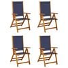 vidaXL Folding Chairs 4 pcs Solid Wood Acacia and Textilene