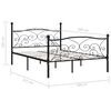 vidaXL Bed Frame without Mattress with Slatted Base Black Metal 140x200 cm