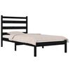 vidaXL Bed Frame without Mattress Black Solid Wood 100x200 cm (810011+818409)