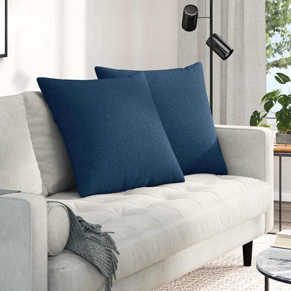 vidaXL Sofa Pillows 2 pcs Blue 80 x 80 cm Fabric