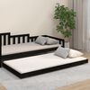 vidaXL Bed Frame without Mattress Black 90x200 cm Solid Wood Pine