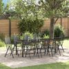 vidaXL Garden Dining Set 9 pcs Anthracite Powder-Coated Steel