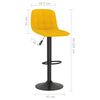 vidaXL Bar Stools 2 pcs Yellow Velvet