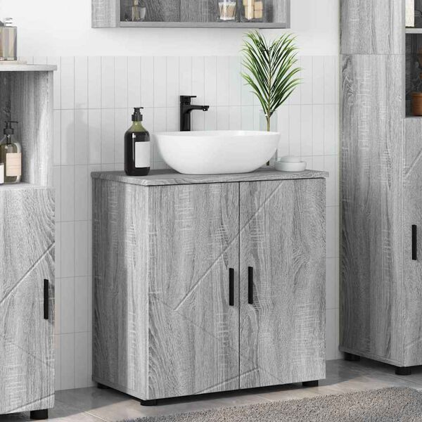 vidaXL Bathroom Cabinet with Storage Grey Sonoma 61 x 35 x 64 cm