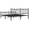 vidaXL Metal Bed Frame without Mattress with Footboard Black 183x213cm