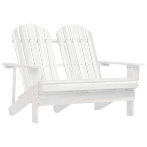 vidaXL 2-Seater Garden Adirondack Chair Solid Fir Wood White