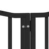 vidaXL Dog Gate with Door Foldable 9 Panels Black 450 cm Poplar Wood