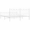 vidaXL Metal Bed Frame without Mattress with Footboard White 183x213cm