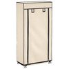vidaXL Shoe Cabinet with Cover Cream 58x28x106 cm Fabric