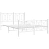 vidaXL Metal Bed Frame without Mattress with Footboard White 140x200cm