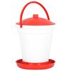 vidaXL Automatic Poultry Drinker | Red, White | Polypropylene | Standard
