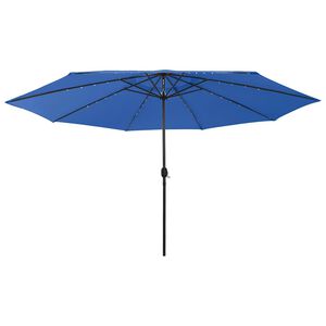vidaXL Garden Parasol with LED Lights 400 cm Azure Blue