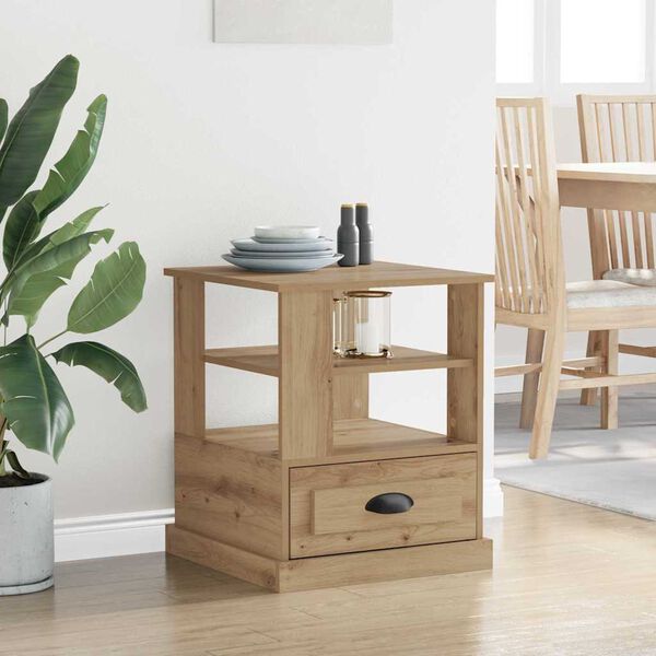 vidaXL Bedside Cabinet Artisan oak 50 x 50 x 60 cm Engineered wood