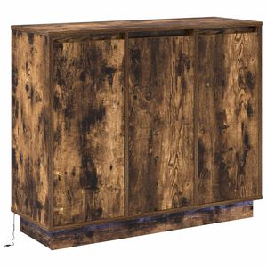 vidaXL LED Sideboard Smoked Oak 90 x 32 x 75 cm Engineered Wood